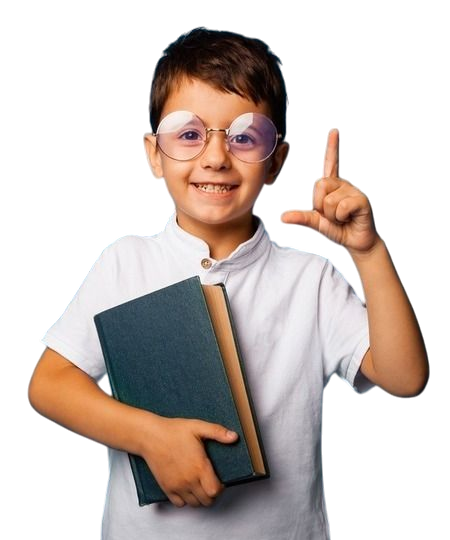 Happy student with books